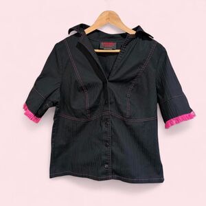 Vintage 90s Serious Los Angeles Punk Grunge Goth Top